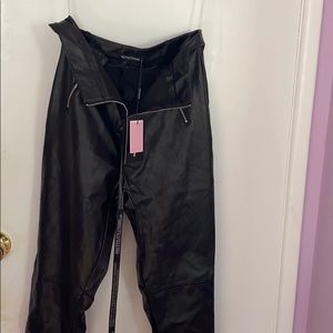 black leather pants